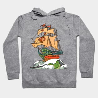 Retro Pirate Ship Hoodie